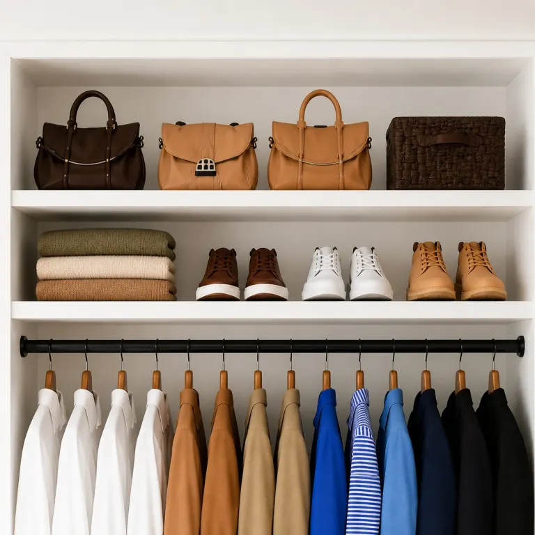 Double-level wood shelving